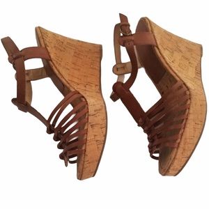 🌸 Audrey Brooke Cork Wedge Platform Sandal